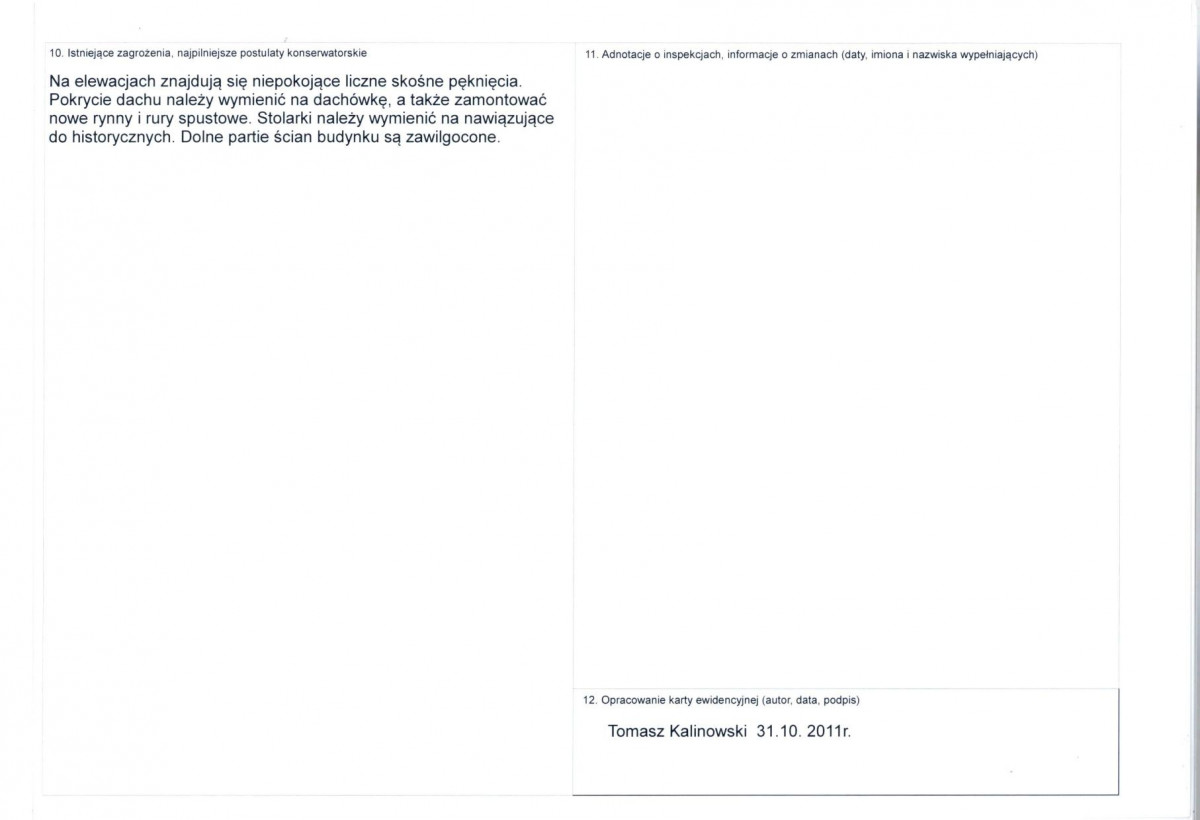 KEZN - Karta obiektu niewpisanego do rejestru, skan nr 2