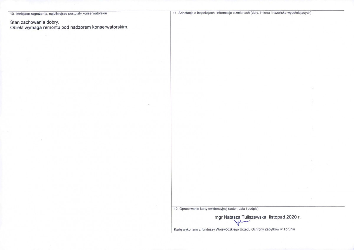 KEZN - Karta obiektu niewpisanego do rejestru, skan nr 2