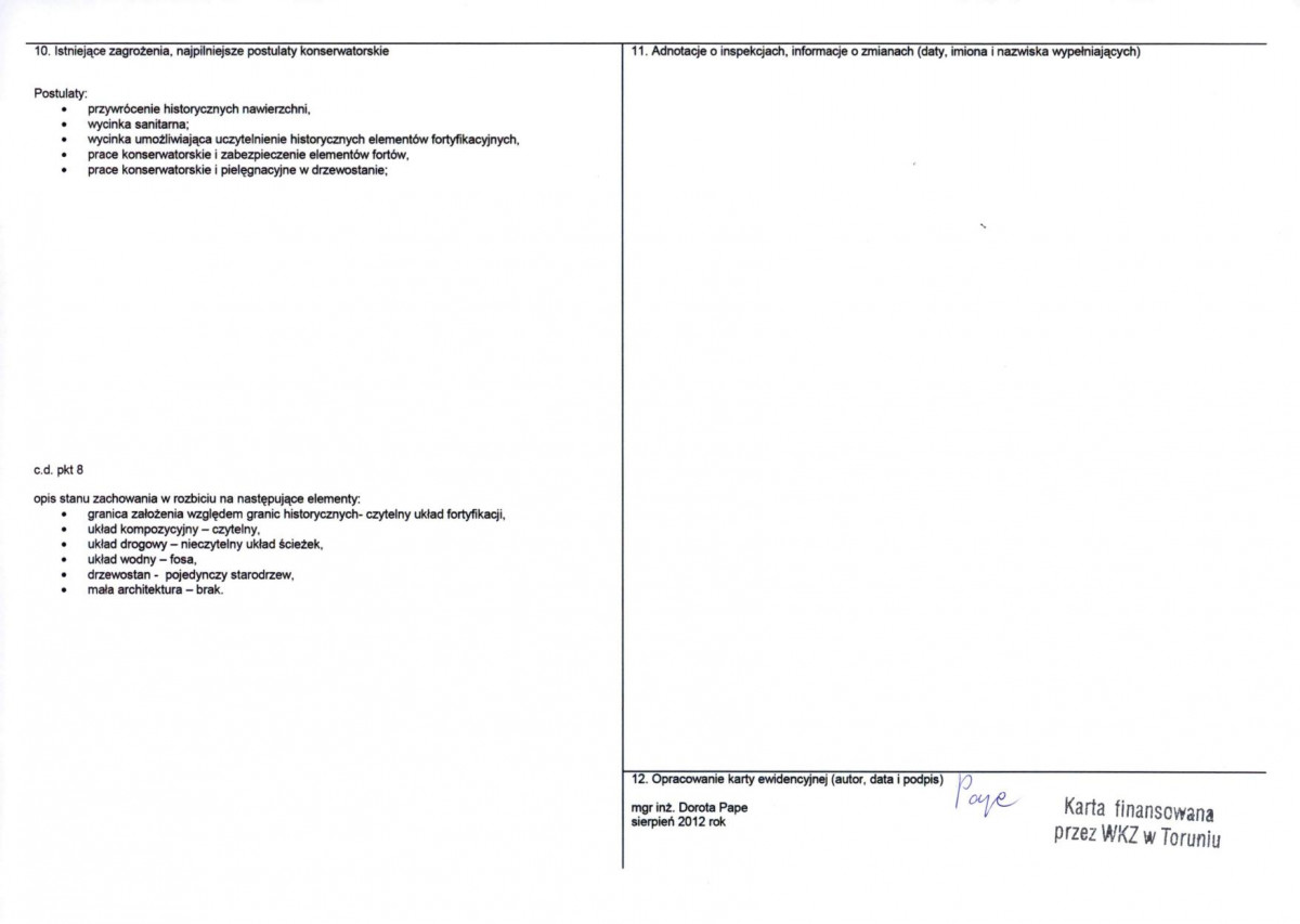 KEZN - Karta obiektu niewpisanego do rejestru, skan nr 2