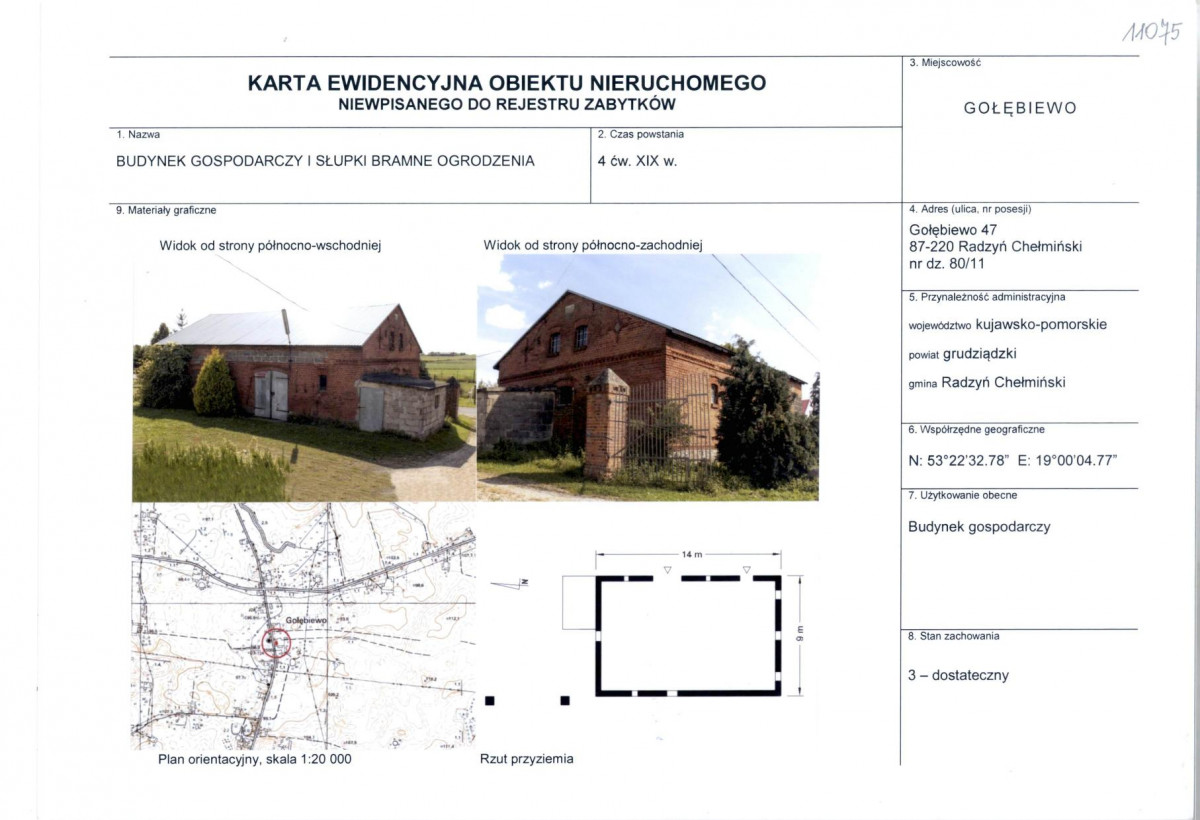 KEZN - Karta obiektu niewpisanego do rejestru, skan nr 1