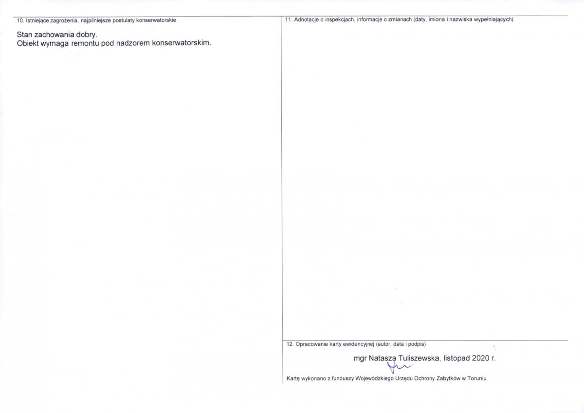KEZN - Karta obiektu niewpisanego do rejestru, skan nr 2