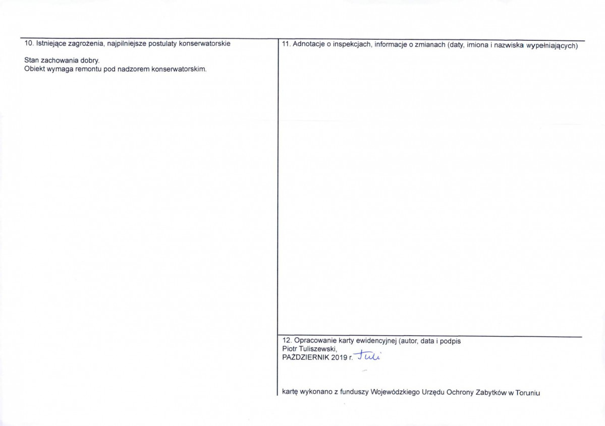KEZN - Karta obiektu niewpisanego do rejestru, skan nr 2