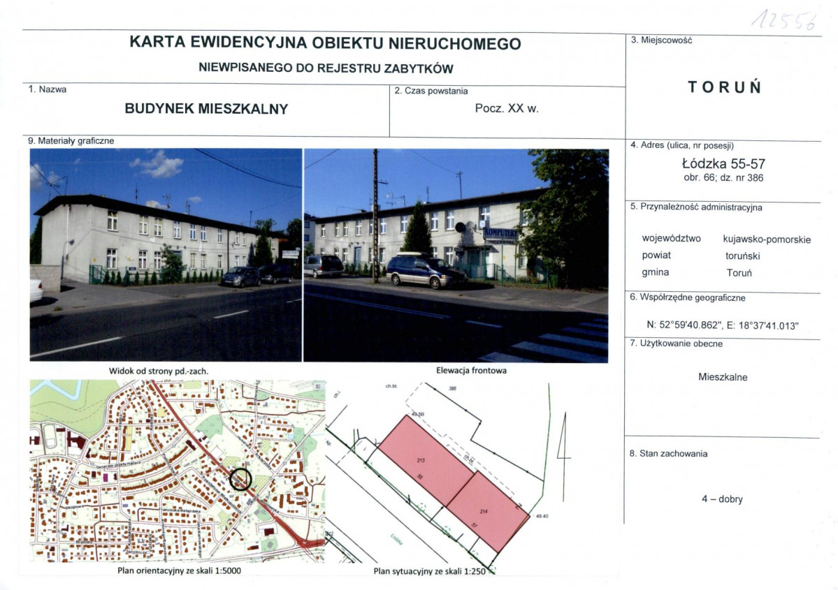 KEZN - Karta obiektu niewpisanego do rejestru, skan nr 1