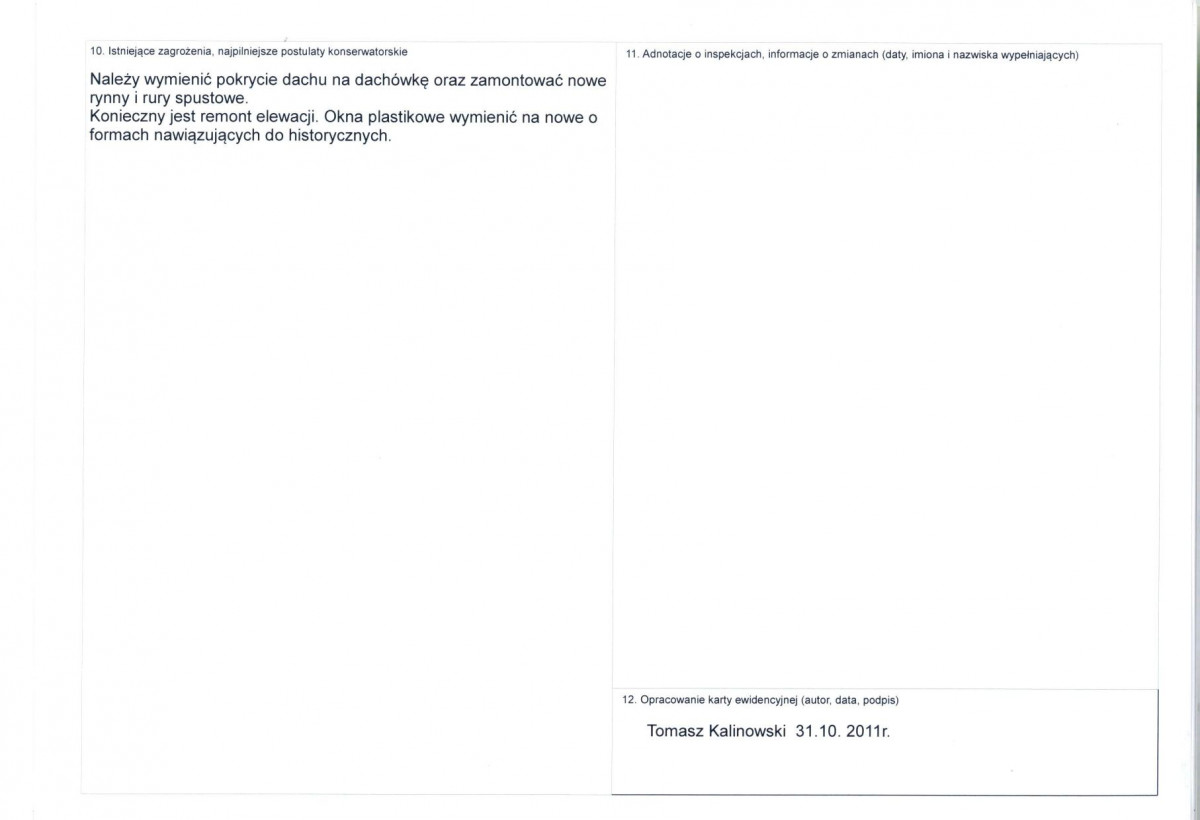 KEZN - Karta obiektu niewpisanego do rejestru, skan nr 2