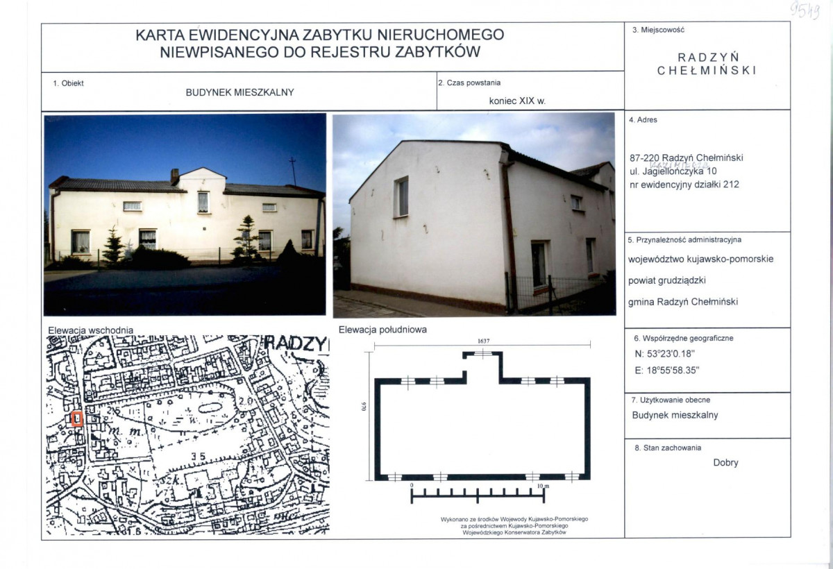 KEZN - Karta obiektu niewpisanego do rejestru, skan nr 1