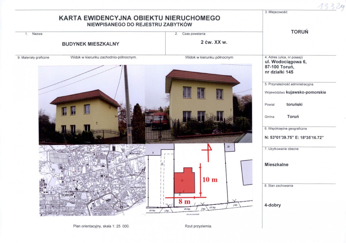 KEZN - Karta obiektu niewpisanego do rejestru, skan nr 1