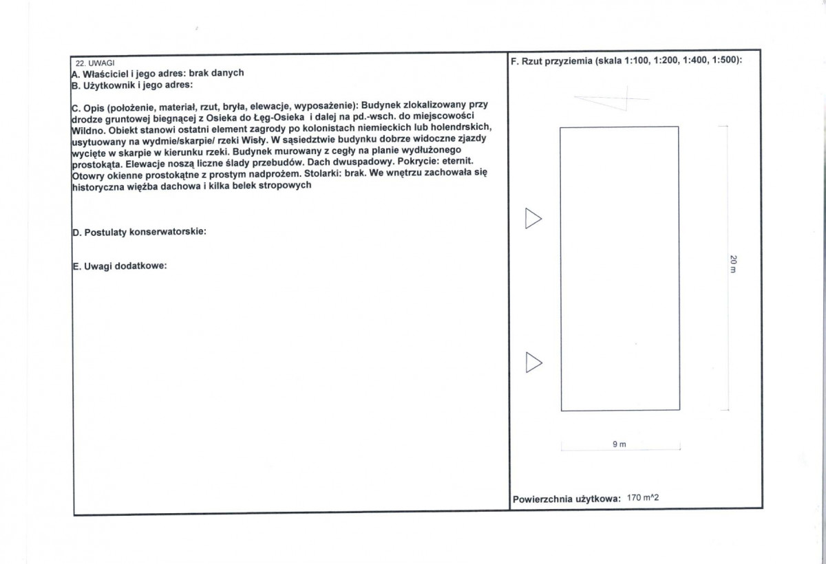 KEZN - Karta obiektu niewpisanego do rejestru, skan nr 2