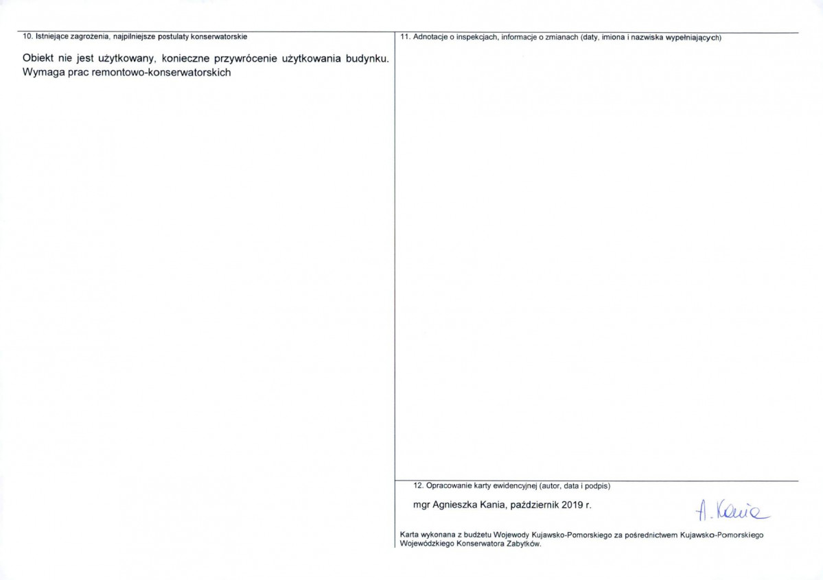KEZN - Karta obiektu niewpisanego do rejestru, skan nr 2