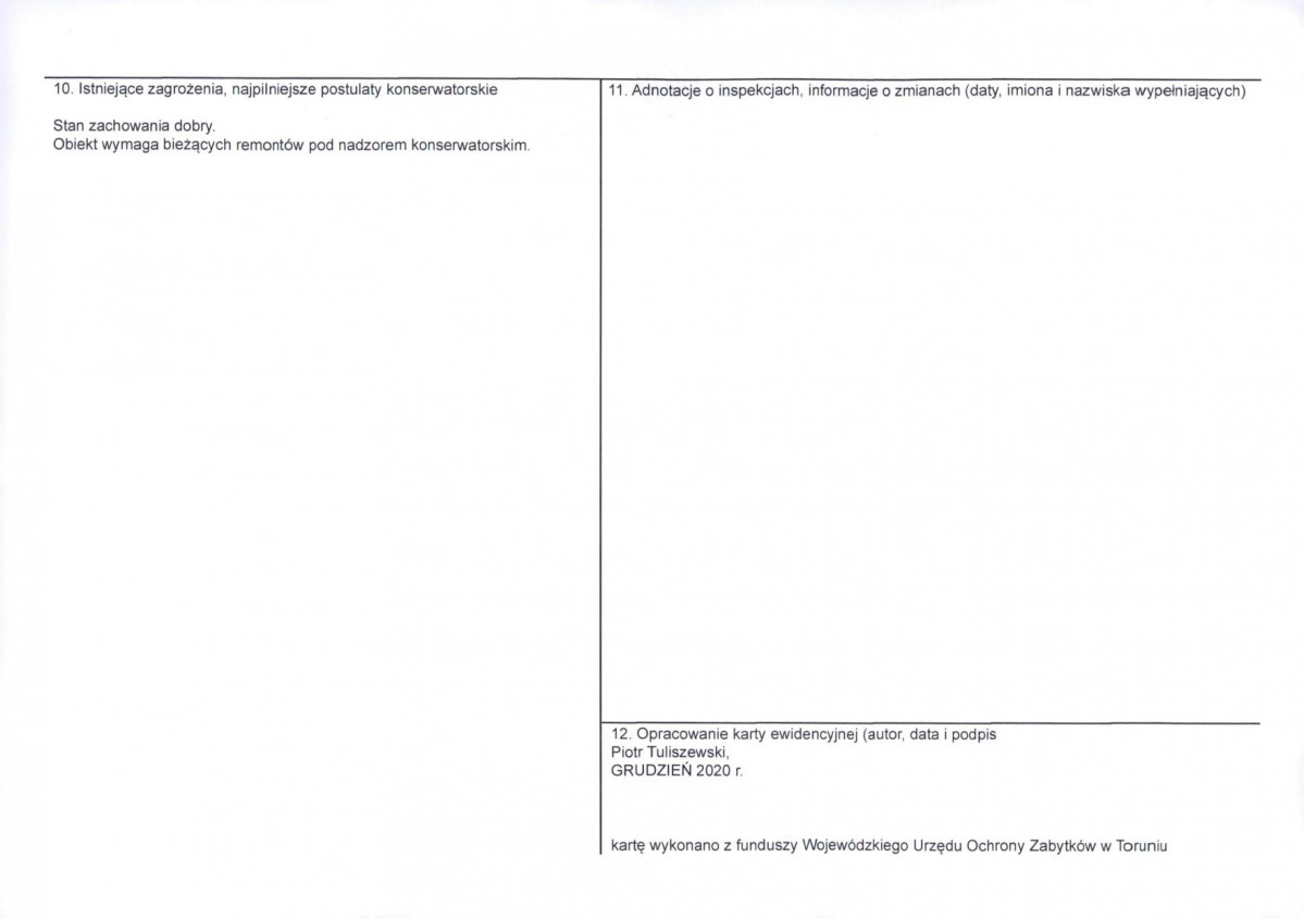 KEZN - Karta obiektu niewpisanego do rejestru, skan nr 2