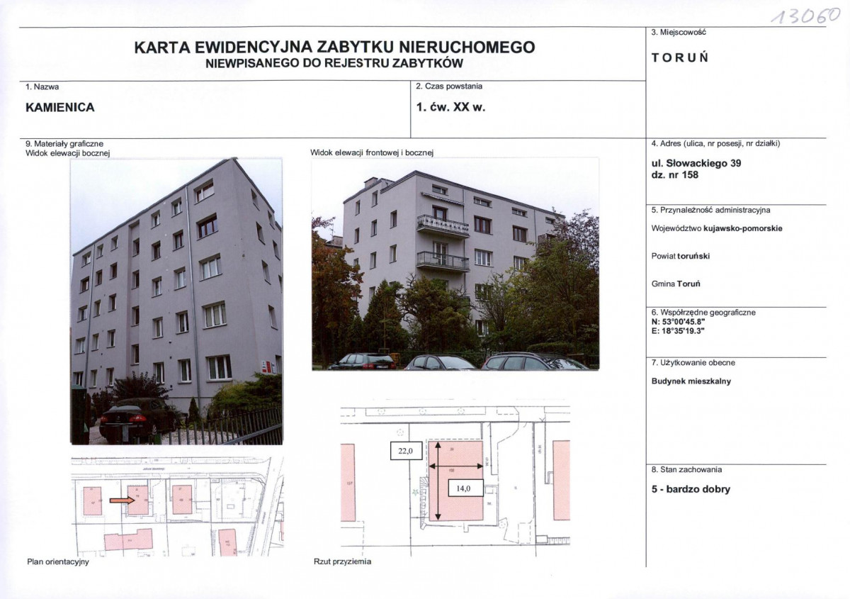 KEZN - Karta obiektu niewpisanego do rejestru, skan nr 1