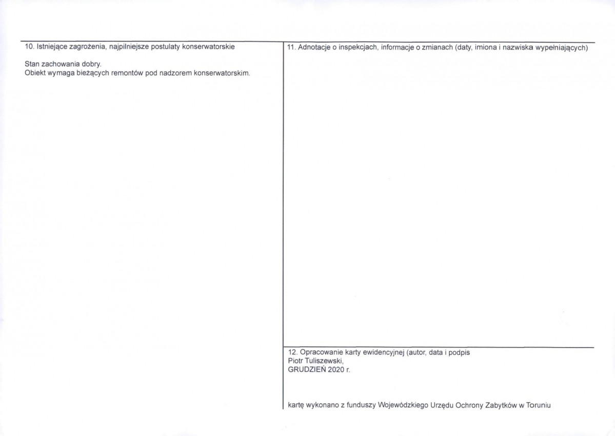 KEZN - Karta obiektu niewpisanego do rejestru, skan nr 2