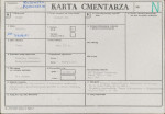 KC - Karta cmentarza, skan nr 1