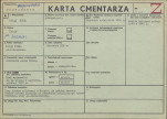 KC - Karta cmentarza, skan nr 1
